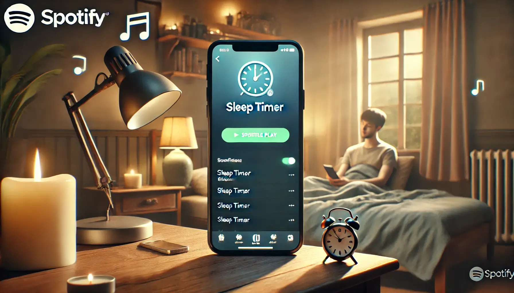 Aplikasi Spotify menampilkan fitur timer tidur